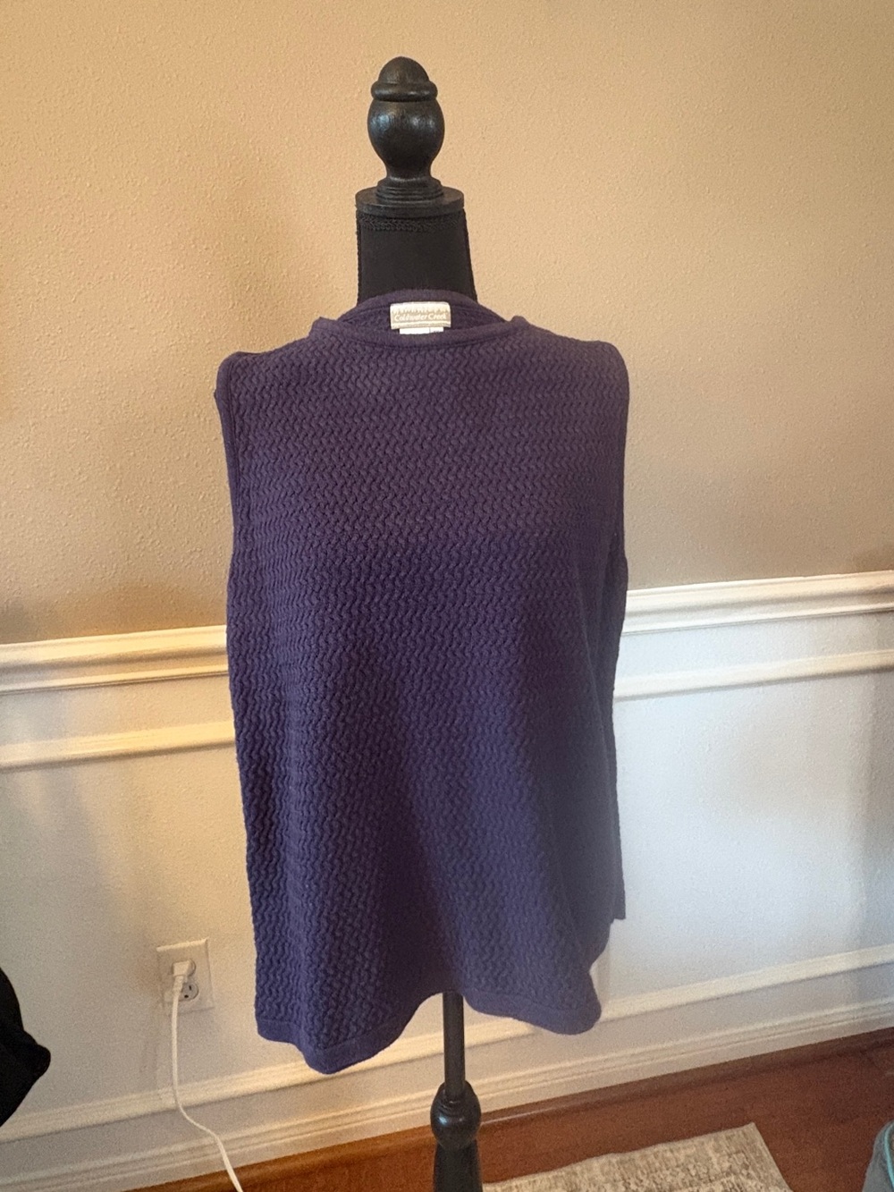 Coldwater Creek Purple Cable Knit Sleeveless Sweater Vest